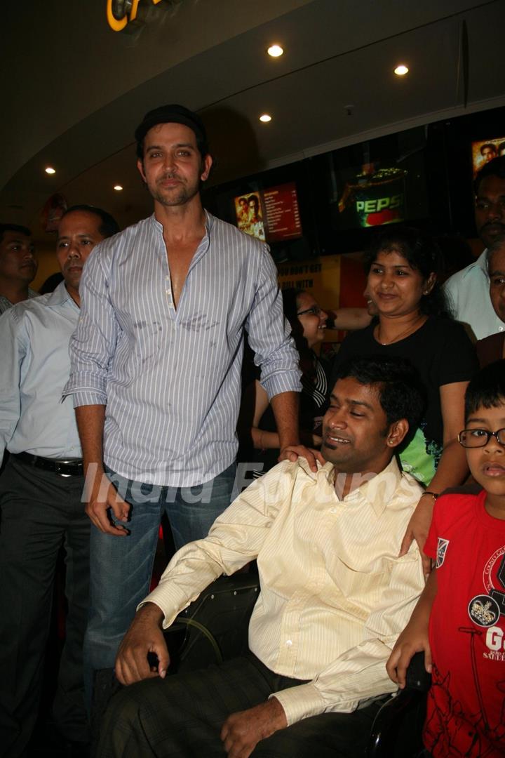 Hrithik Roshan at special show of Guzaarish for special kids and paraplegic patients at PVR Cinemas