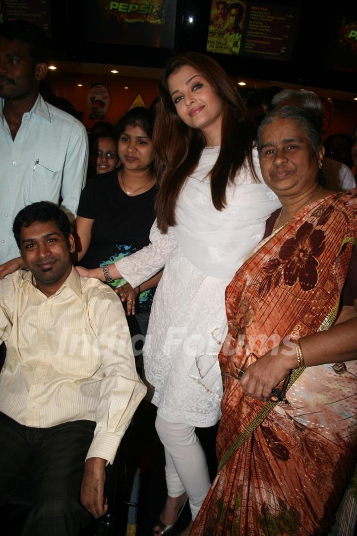 Aishwarya Rai at special show of Guzaarish for special kids and paraplegic patients at PVR Cinemas i