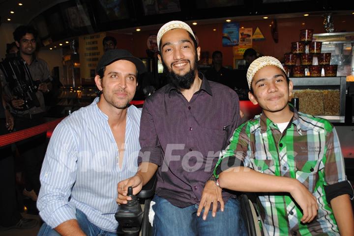 Hrithik Roshani at special show of Guzaarish for special kids and paraplegic patients at PVR Cinemas in Juhu, Mumbai