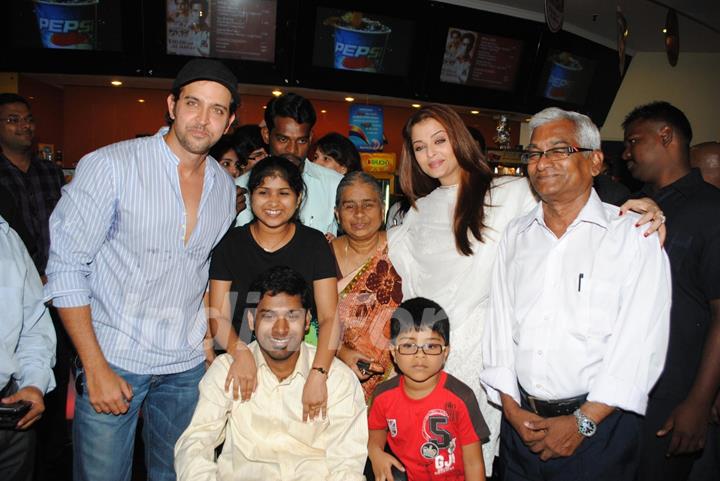 Hrithik Roshan and Aishwarya Rai at special show of Guzaarish for special kids and paraplegic patients at PVR Cinemas in Juhu, Mumbai