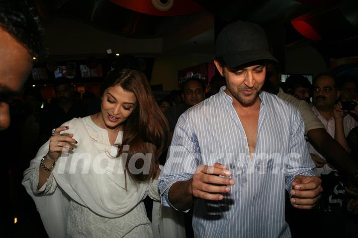 Hrithik Roshan and Aishwarya Rai at special show of Guzaarish for special kids and paraplegic patients at PVR Cinemas in Juhu, Mumbai