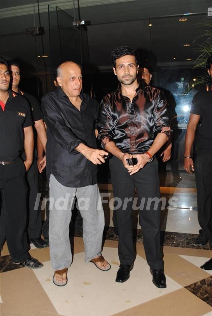 Emraan Hashmi and Mahesh Bhatt at Once Upon a Time film success bash at JW Marriott in Juhu, Mumbai