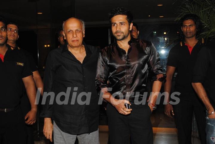 Emraan Hashmi and Mahesh Bhatt at Once Upon a Time film success bash at JW Marriott in Juhu, Mumbai