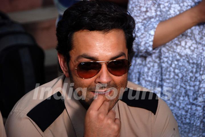 Bobby Deol at Yamla Pagla Deewana film on location at Film City