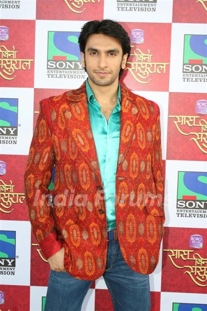 Ranveer Singh on the sets of Saas Bina Sasural