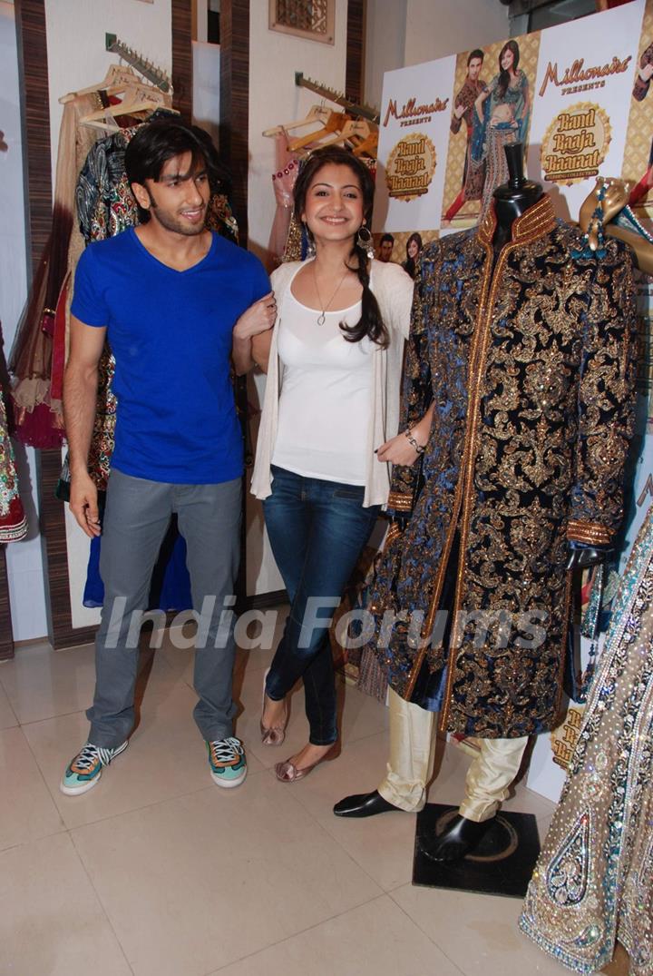 Anushka and Ranveer at Band Baaja Baarat wedding collection launch at Inorbit Mall. .