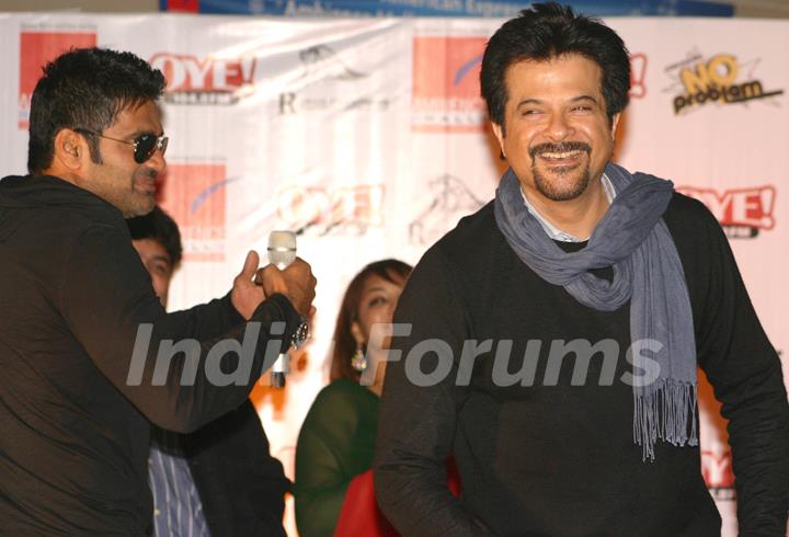 Anil Kapoor and Sunil Shetty at Ambience Mall, in New Delhi to promote thier film