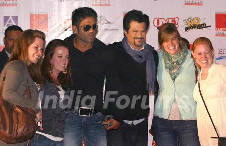 Anil Kapoor and Sunil Shetty at Ambience Mall, in New Delhi to promote thier film