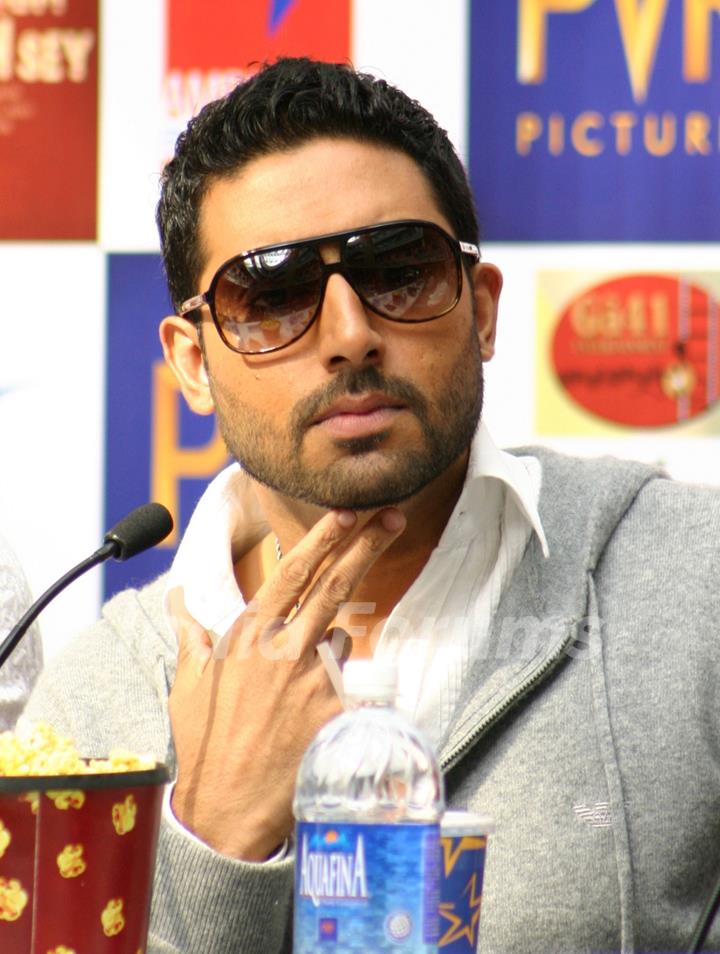 Abhishek Bachchan at a press conference to promote his film