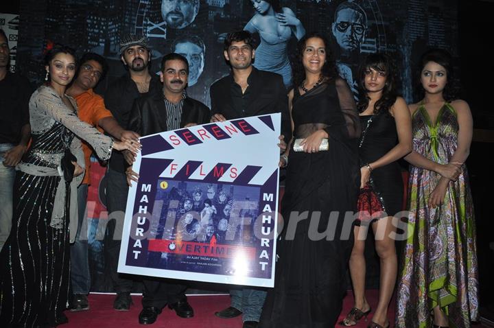 Cast and Crew at Overtime film Mahurat at Marimba Lounge