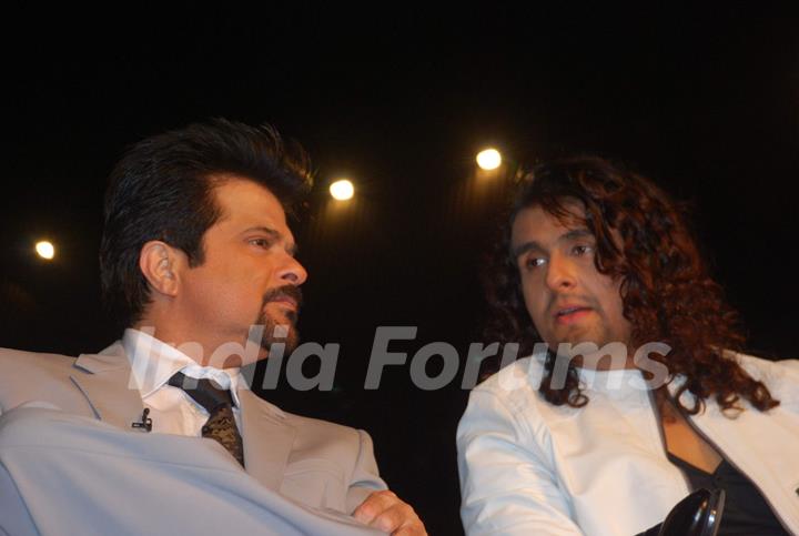 Anil Kapoor and Sonu Nigam at Comedy Circus grand finale at Andheri Sports Complex. .