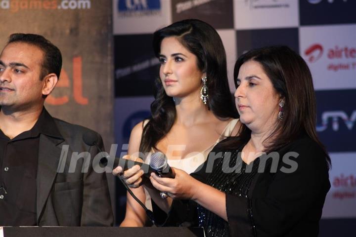 Farah and Katrina at Launch of the 'Tees Maar Khan' Official Game at Novotel, Juhu, Mumbai