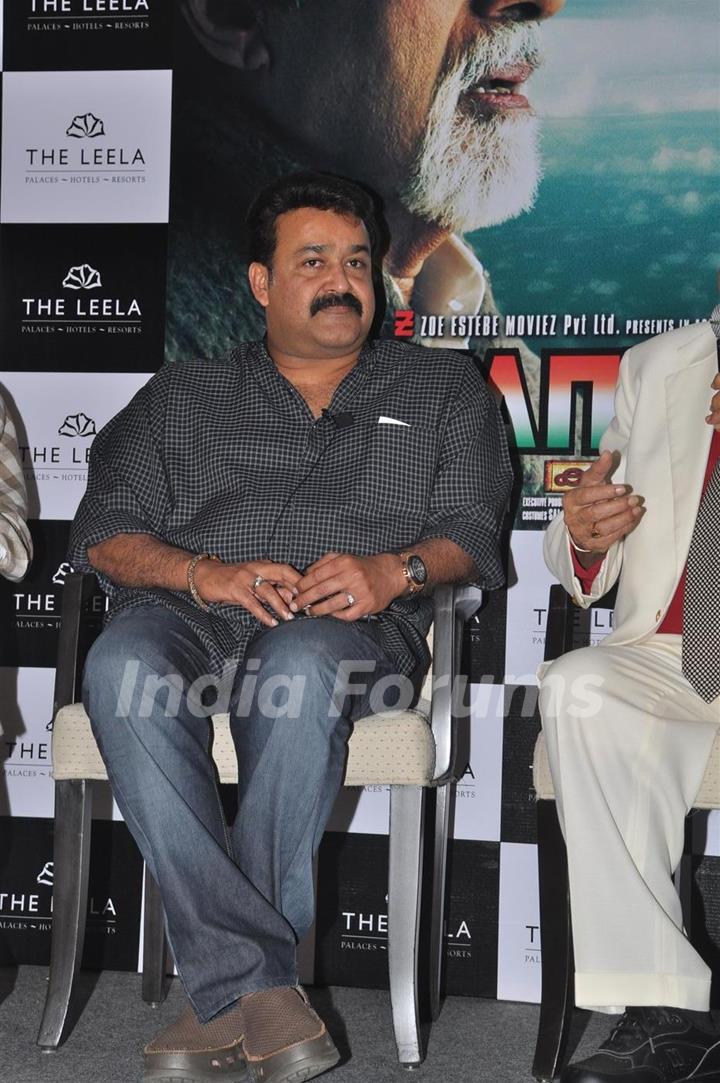 Mohanlal at the press meet of Kandahar hosted by the Leela Hotels