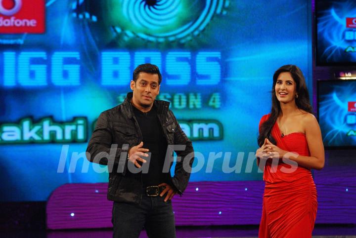 Salman and Katrina on the Sets of Big Boss at lonavala. .