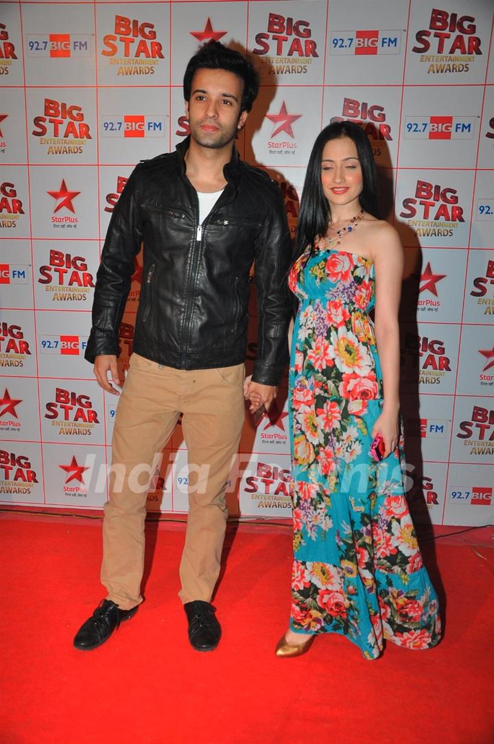 Aamir Ali Malik and Sanjeeda Shaikh at the Big Star Entertainment Awards held at Bhavans College