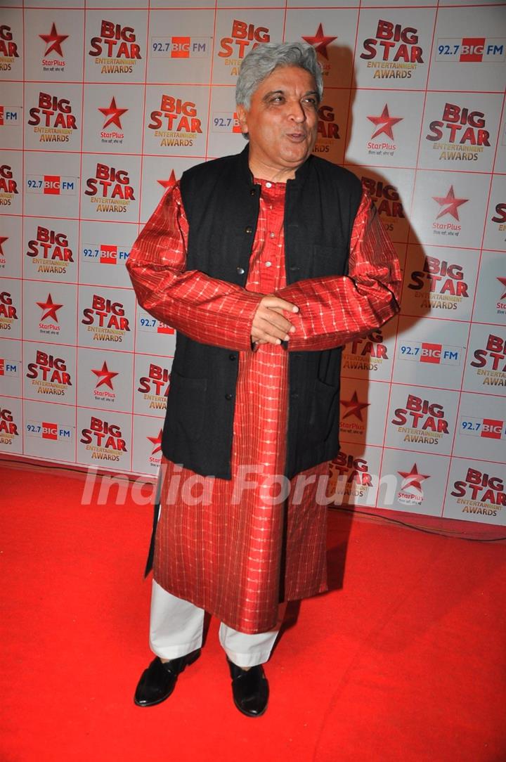 Javed Akthar at the Big Star Entertainment Awards held at Bhavans College Grounds in Andheri, Mumbai