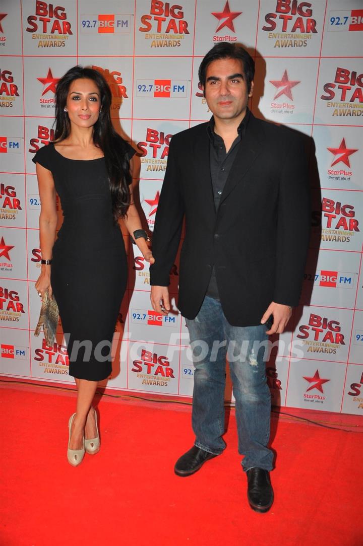 Arbaaz and Malaika Arora Khan at the Big Star Entertainment Awards held at Bhavans College Grounds