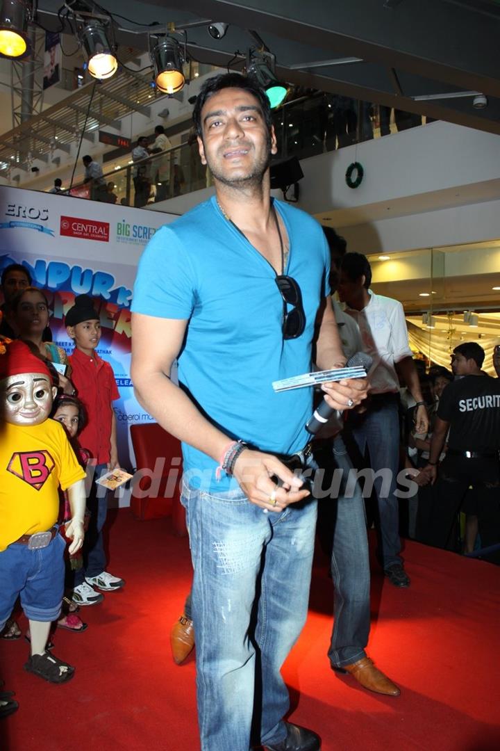 Ajay Devgan at Promotion of movie  &quot;Toonpur Ka Super Hero&quot; at oberoi mall, Mumbai