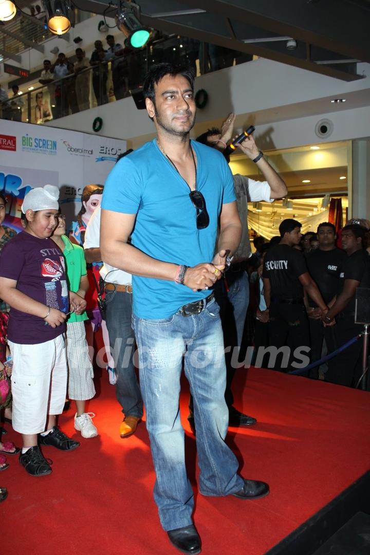 Ajay Devgan at Promotion of movie  &quot;Toonpur Ka Super Hero&quot; at oberoi mall, Mumbai