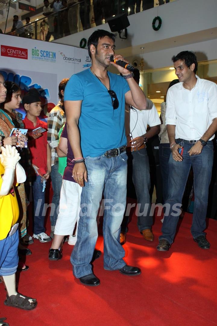 Ajay Devgan at Promotion of movie  &quot;Toonpur Ka Super Hero&quot; at oberoi mall, Mumbai