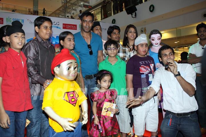 Ajay Devgan at Promotion of movie  &quot;Toonpur Ka Super Hero&quot; at oberoi mall, Mumbai