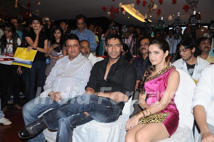 Ajay Devgan and Shazahn Padamsee in Dil To Baccha Hai Ji music launch at Cinemax