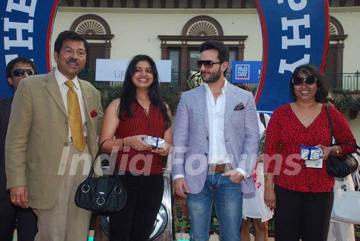 Saif and Arun Nayyar at Mid-day race at Mahalaxmi Race Course. .