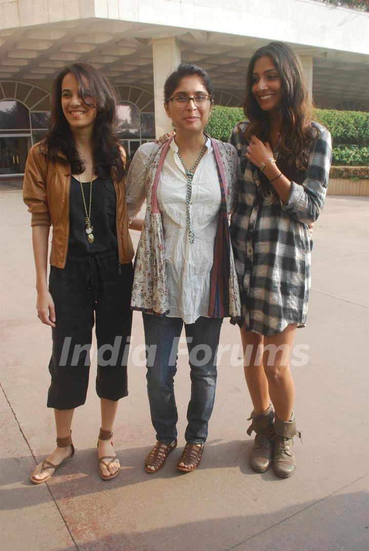 Kiran Rao,Monica Dogra & Kriti Malhotra during the Promotion of Film Dhobi Ghat in Mumbai