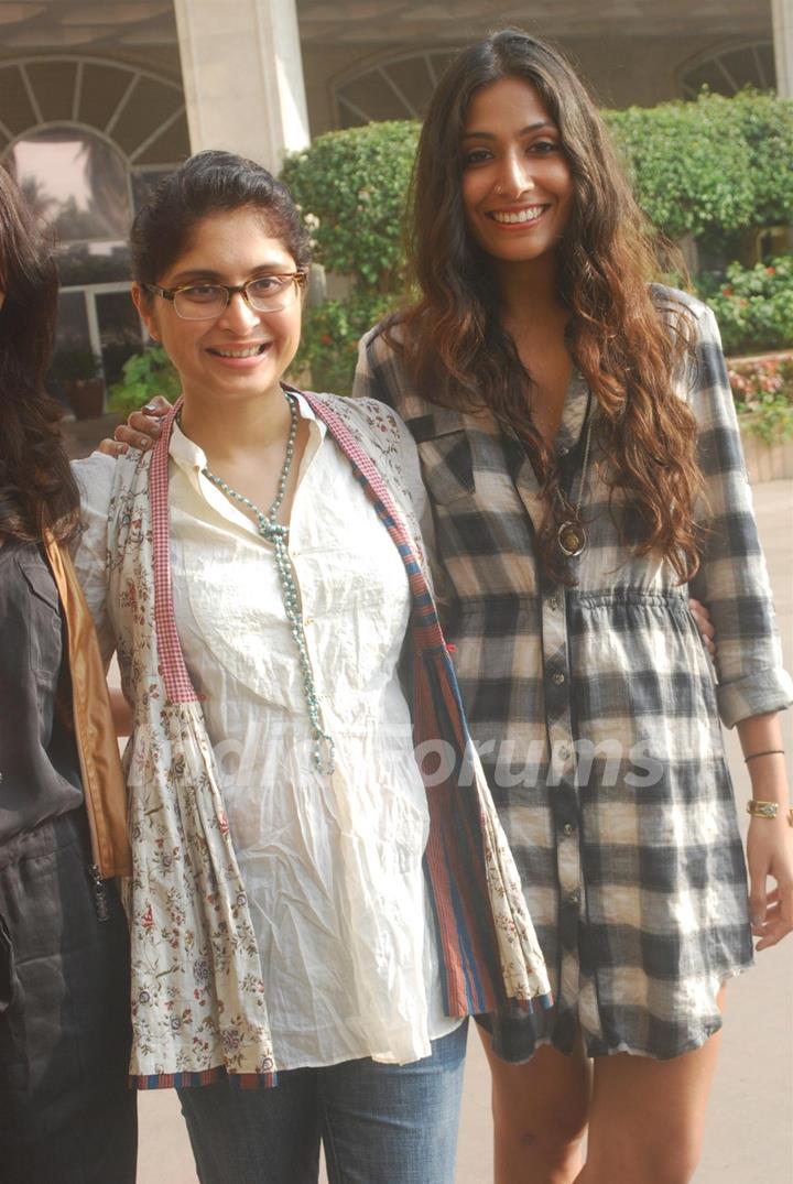 Kiran Rao,Monica Dogra & Kriti Malhotra during the Promotion of Film Dhobi Ghat in Mumbai