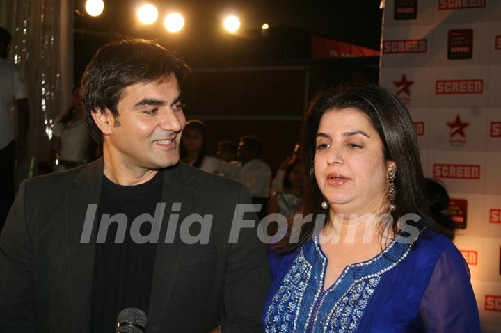 Arbaaz and Farah Khan at 17th Annual Star Screen Awards 2011