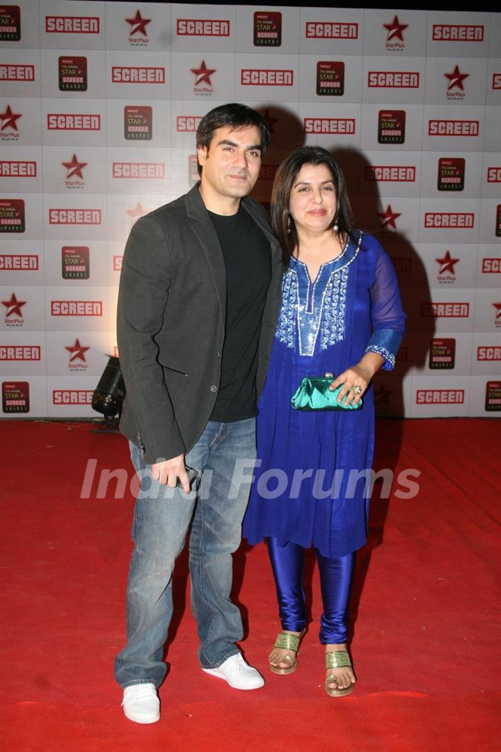 Arbaaz and Farah Khan at 17th Annual Star Screen Awards 2011