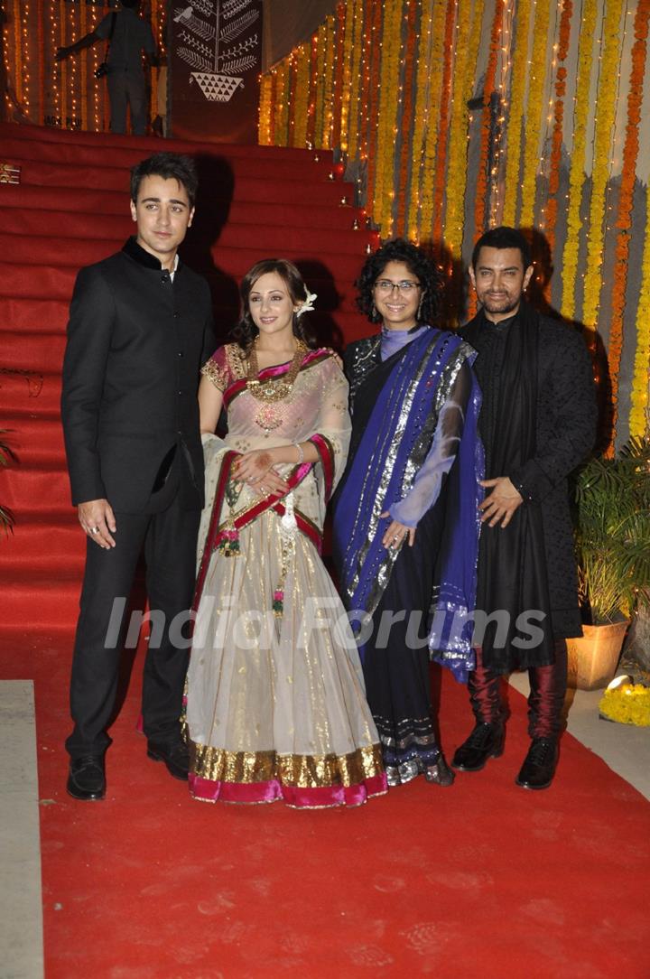 Aamir Khan with Kiran Rao at nephew Imran Khan's wedding ceremony with Avantika Malik in Pali Hill