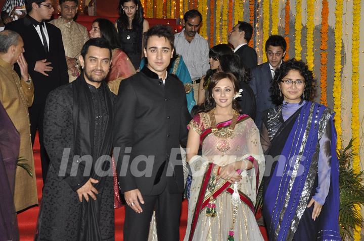 Aamir Khan with Kiran Rao at nephew Imran Khan's wedding ceremony with Avantika Malik in Pali Hill