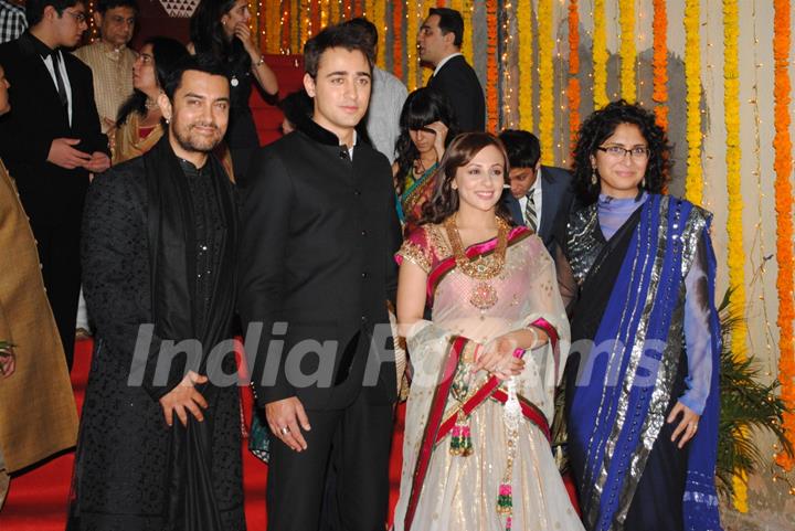 Aamir Khan with Kiran Rao at nephew Imran Khan's wedding ceremony with Avantika Malik in Pali Hill