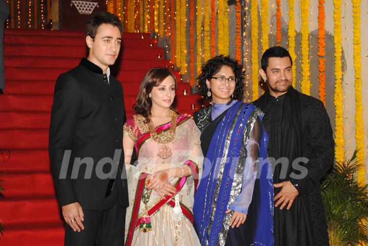 Aamir Khan with Kiran Rao at nephew Imran Khan's wedding ceremony with Avantika Malik in Pali Hill