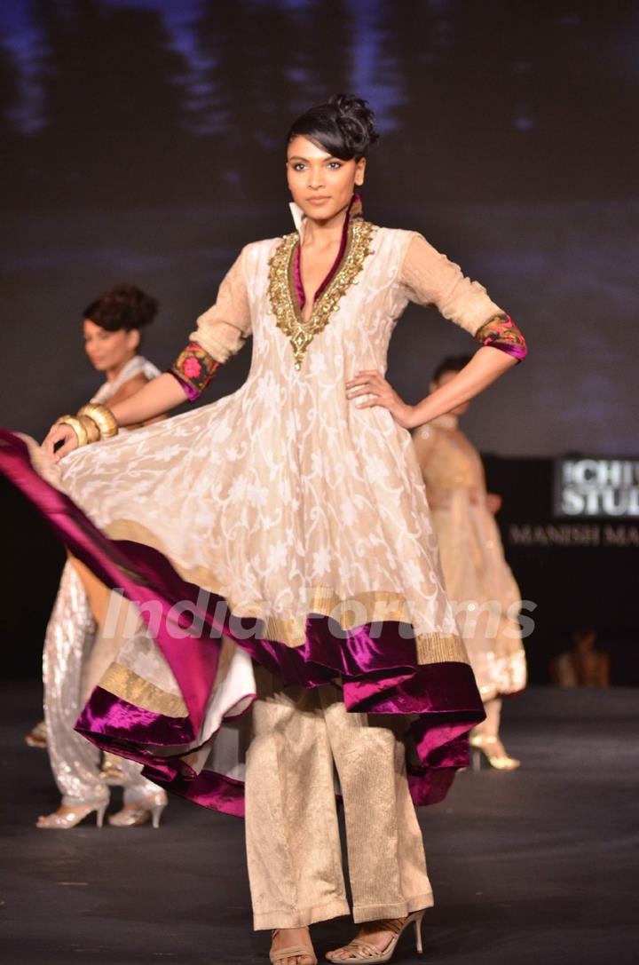 Models walking on the ramp for Manish Malhotra show for Chivas Studio at Mahalaxmi Race Course. .