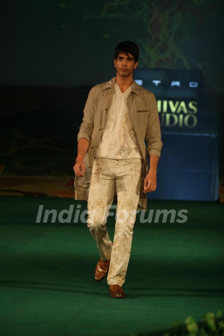 Models walking on the ramp for Chivas Studio Fashion Show at Mahalaxmi Race Course