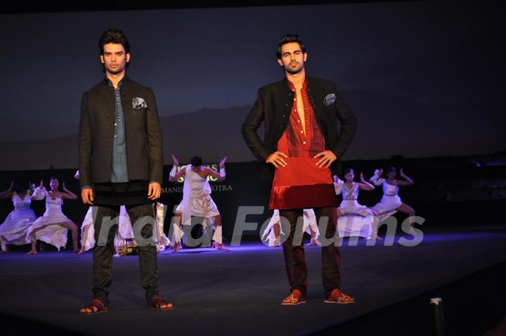 Models walking on the ramp for Manish Malhotra show for Chivas Studio