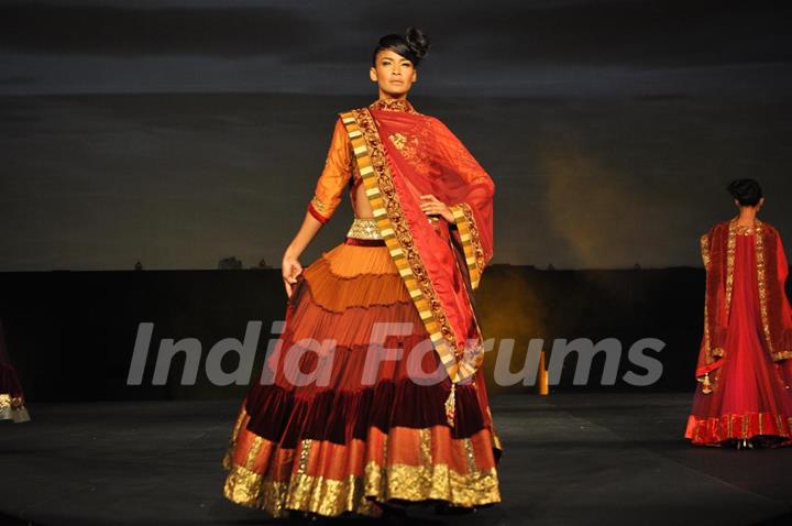 Models walking on the ramp for Manish Malhotra show for Chivas Studio