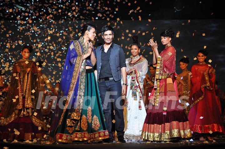 Models walking on the ramp for Manish Malhotra show for Chivas Studio