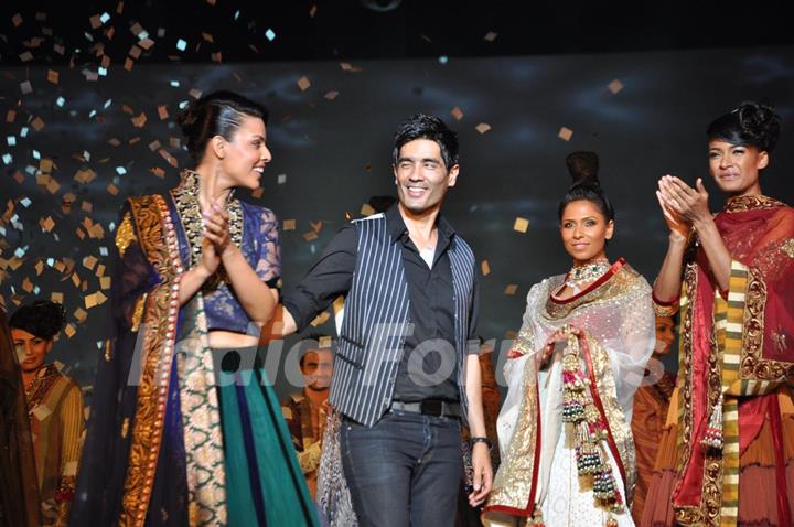 Models walking on the ramp for Manish Malhotra show for Chivas Studio