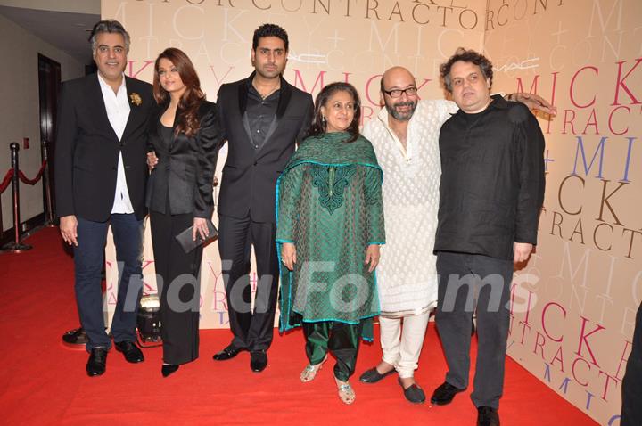 Jaya, Abhishek and Aishwarya Rai Bachchan in MAC bash hosted by Mickey Contractor