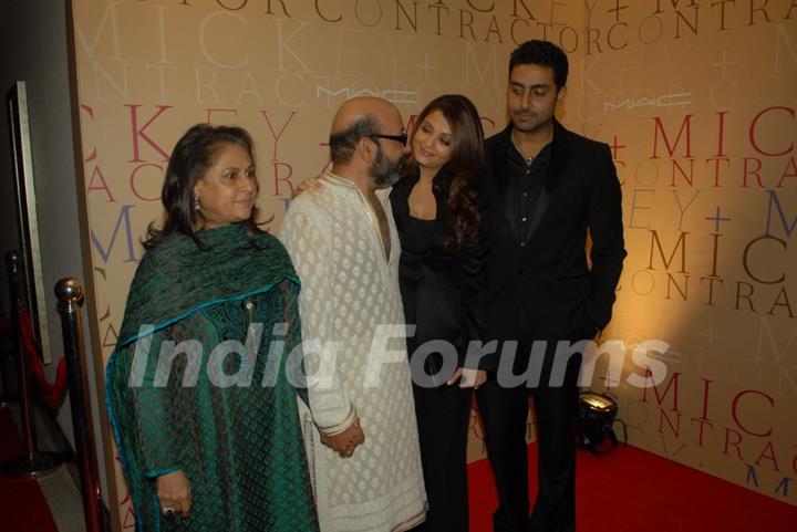 Jaya, Abhishek and Aishwarya Rai Bachchan in MAC bash hosted by Mickey Contractor