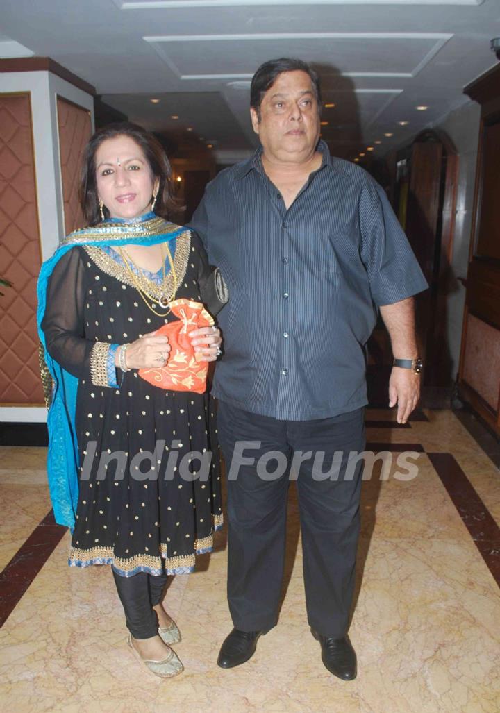 David Dhawan with his wife in Sameer Soni and Neelam's wedding reception