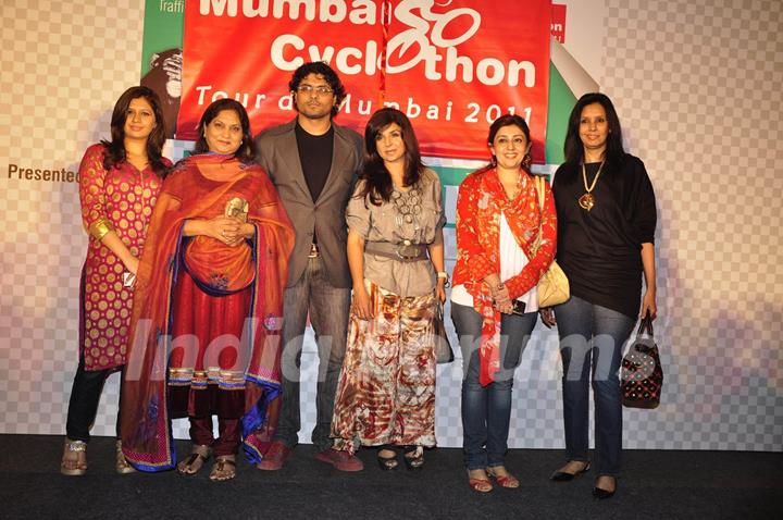 Dil Toh Baccha Hai Ji starcast at Mumbai Cyclothon press meet at Trident. .