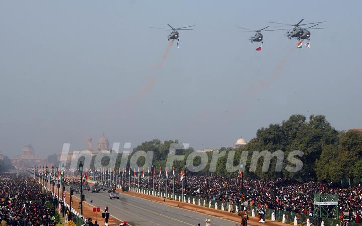 The Republic Day parade at Rajpath in New Delhi on Wed Jan 2011. .