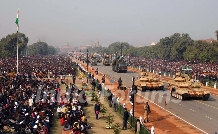 The Republic Day parade at Rajpath in New Delhi on Wed Jan 2011. .