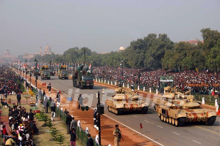 The Republic Day parade at Rajpath in New Delhi on Wed Jan 2011. .