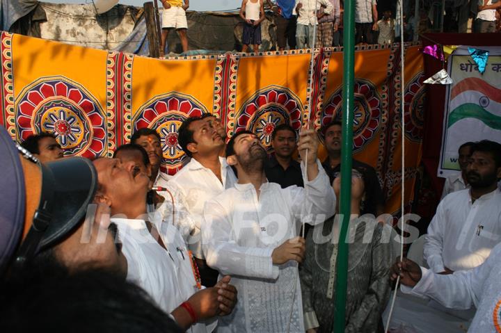 Aamir and Kiran celebrate Republic Day at Dhobi Ghat in Mumbai