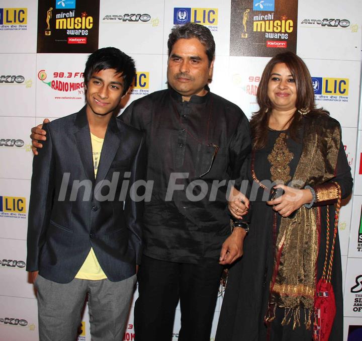 Vishal Bharadwaj with his wife and son at Mirchi Music Awards 2011 at BKC